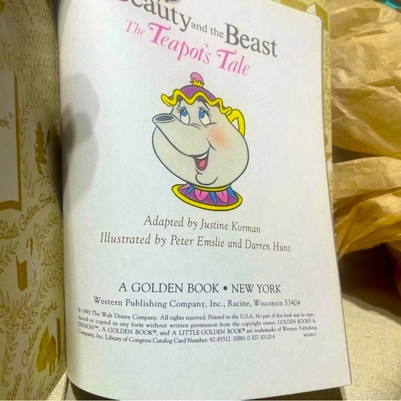BNWT Vintage A Little Golden Book Disney Beauty and the Beast Teapot’s Tale - Picture 3 of 11